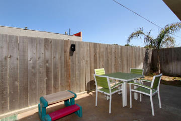 Fenced and gated rear patio Fenced and gated rear patio